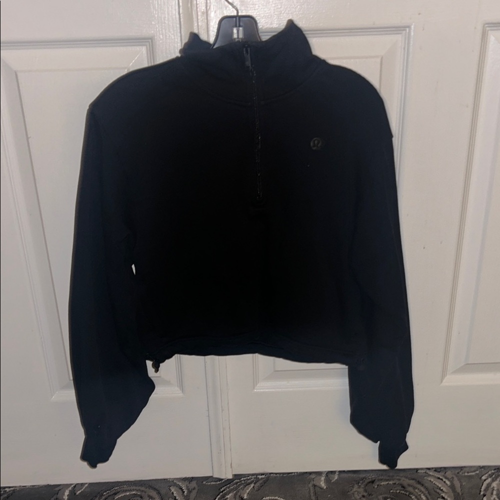 lululemon athletica Black Quarter-Zip Cropped Pullover